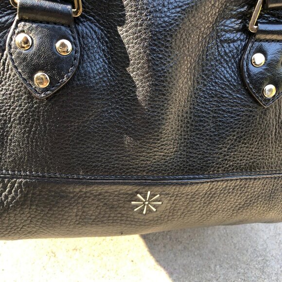 ISAAC MIZRAHI LIVE! Genuine Leather Purse Shoulder Handbag Satchel Black Women's - Picture 6 of 14